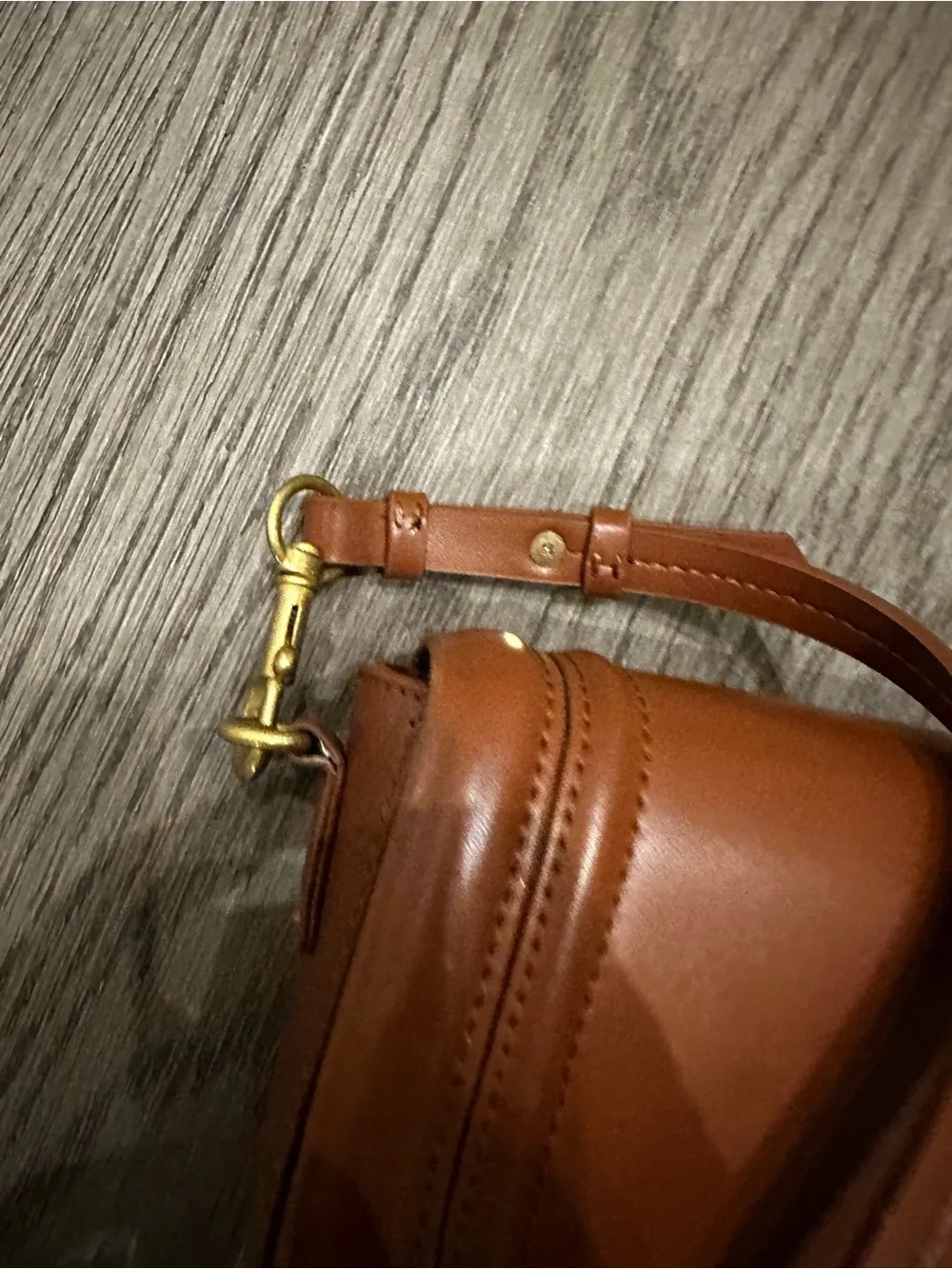 Zara Tan Saddle-Style Leather Crossbody